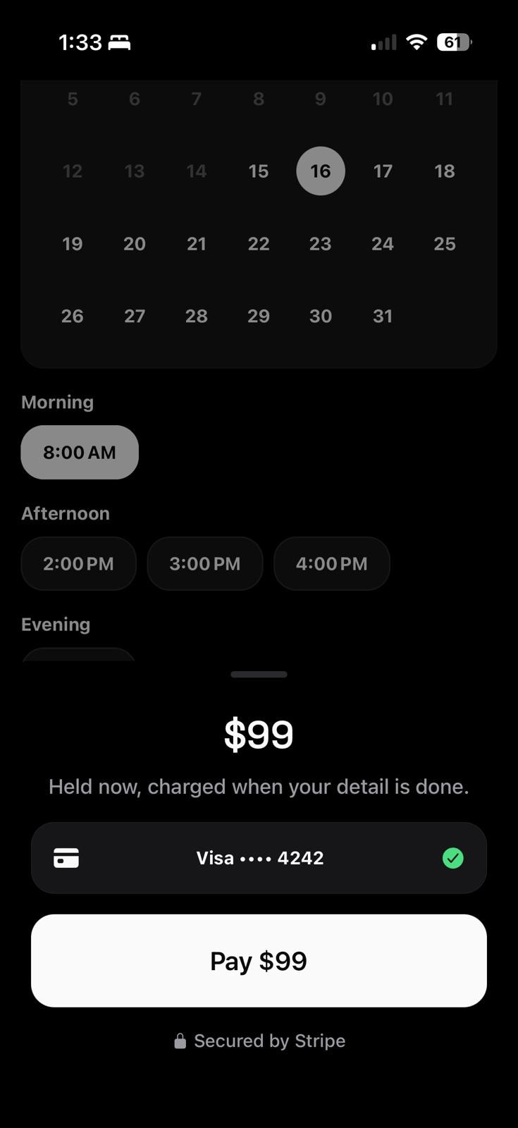 Comet: Mobile Detailing — app screen